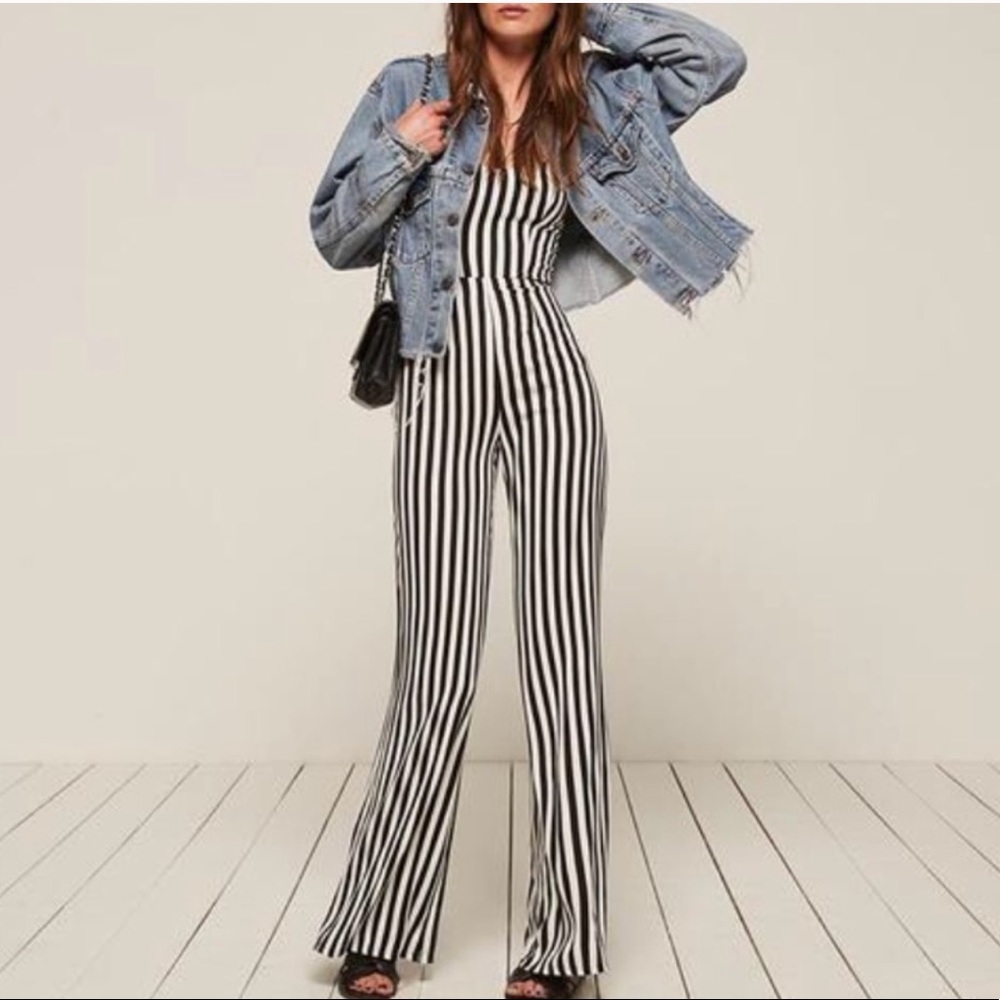 Reformation brisbane striped jumpsuit 2